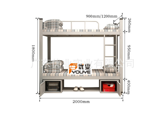 钢制双层床员工上下床 公寓床铁艺床铁架子床 学生宿舍床高低床