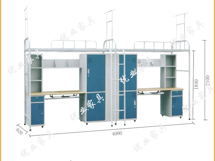 双人连体学生宿舍组合公寓床 员工公寓床